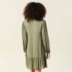 Robe &eacute;vas&eacute;e broderie vert kaki femme