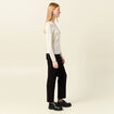 Pull manches longues ajouré creme femme