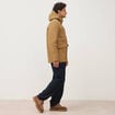 Parka longue droite &agrave; capuche vert kaki homme
