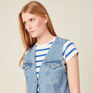 Veste sans manches en jean denim used femme
