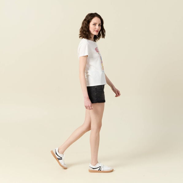 t shirt manches courtes ecru femme T-shirt manches courtes ecru femme