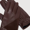 Gants en cuir marron fonc&eacute; femme