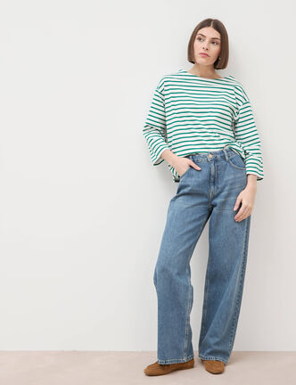 Jeans loose taille standard en coton denim used femme