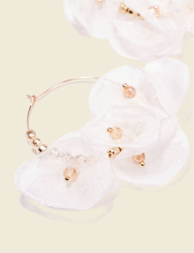 Boucles d'oreilles créoles blanc femme