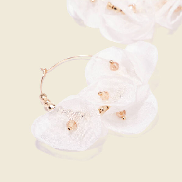 Boucles d'oreilles créoles blanc femme