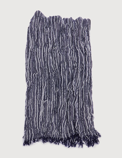 Foulard pliss&eacute; bleu marine homme