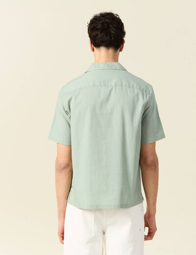 Chemise manches courtes vert olive homme