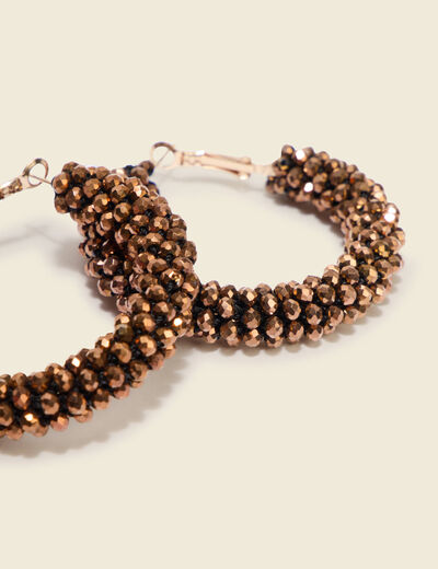 Boucles d'oreilles cr&eacute;oles marron fonc&eacute; femme