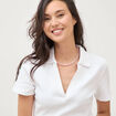 Polo manches courtes blanc femme