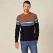 Pull manches longues fabriqu&eacute; en France marron homme