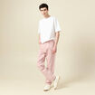 Jeans straight longueur 32 en coton rose homme