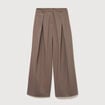 Pantalon large taille standard marron femme