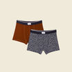 Lot 2 boxers marron cognac homme