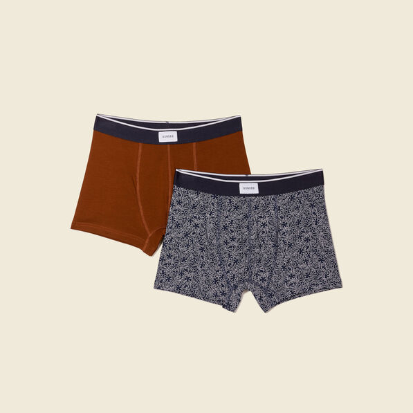 lot 2 boxers marron cognac homme Lot 2 boxers marron cognac homme