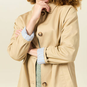 Trench long doublé beige femme