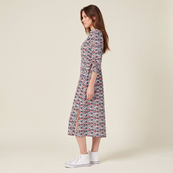 Robe longue éco-responsable bleu marine femme