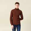 Pull manches longues marron cognac homme