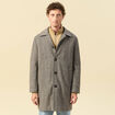 Manteau droit long col classique beige homme