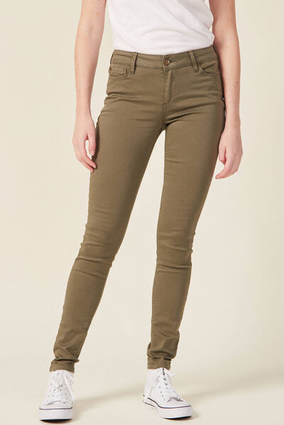 Pantalon Audrey - skinny push up vert kaki femme