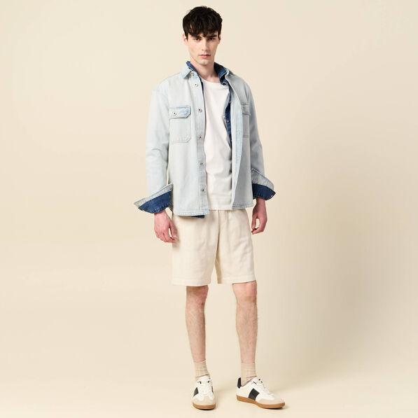 Bermuda droit à coulisse ecru homme