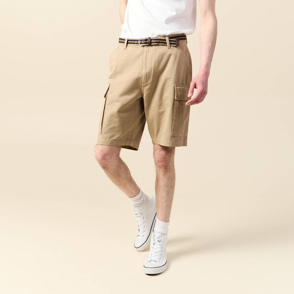 Bermuda droit cargo ceinture gris homme