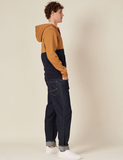 Gilet zippé doublé à capuche camel homme
