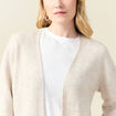 Gilet manches longues creme femme