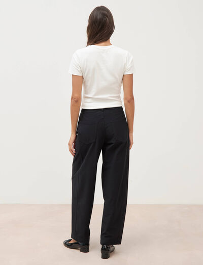 Pantalon coupe regular noir femme