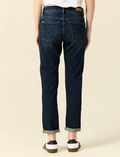 Jeans girlfriend taille haute denim dirty femme