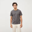 T-shirt en coton manches courtes gris fonc&eacute; homme