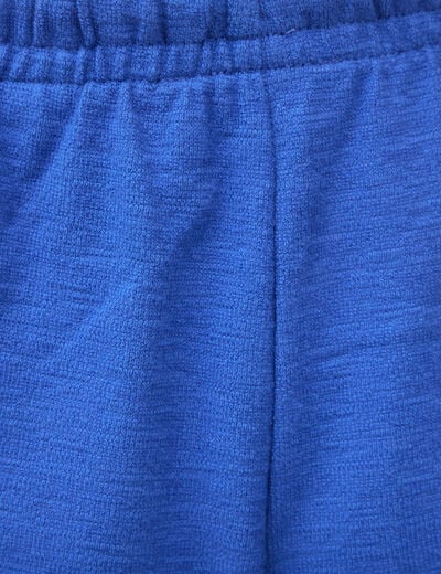 Short taille haute en maille ray&eacute;e bleu electrique femme