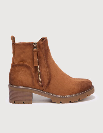 Bottines semelle gomme marron femme