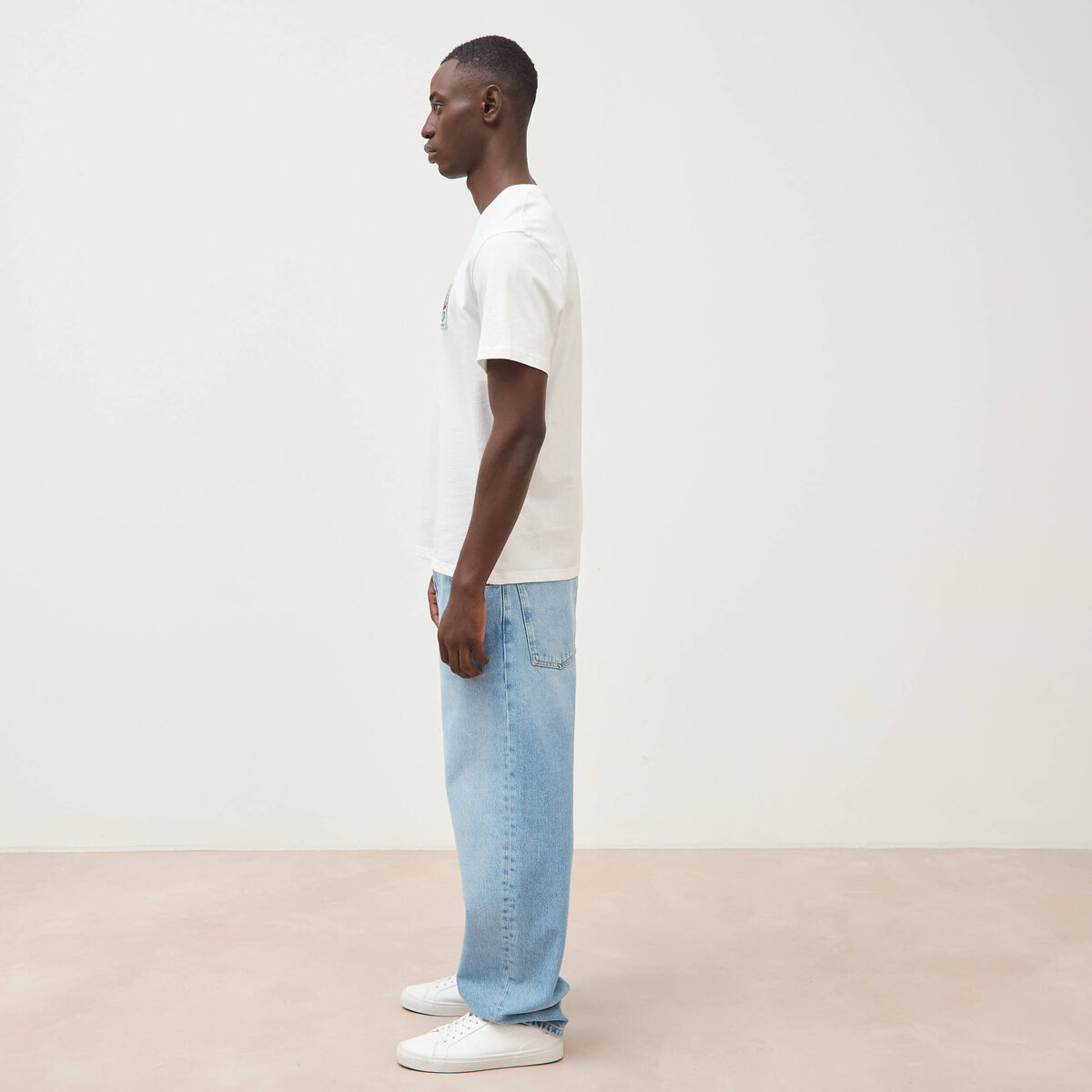 T-shirt en coton ecru homme