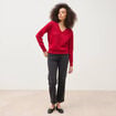 Jeans straight 7/8&egrave;me taille haute denim noir femme