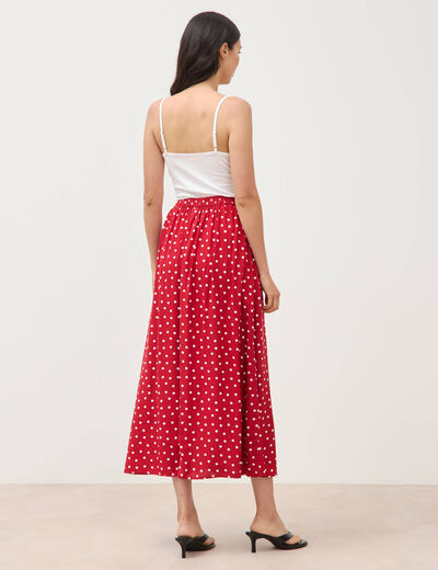 Jupe fluide rouge femme