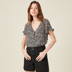 Chemise manches courtes noir femme