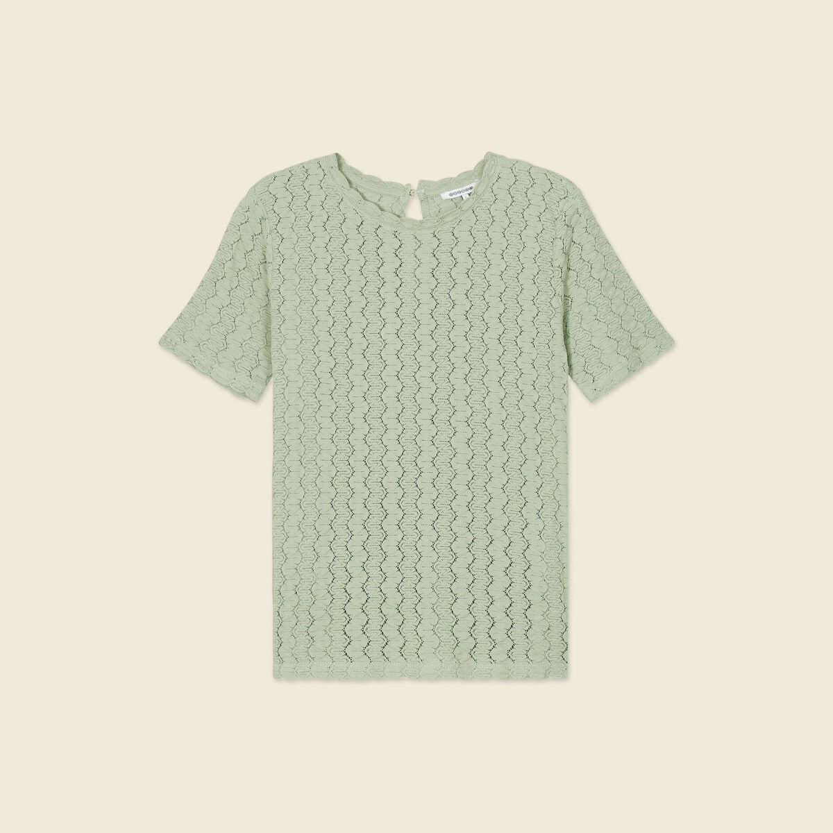 T-shirt manches courtes vert olive femme