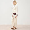 Blouson oversize manches longues denim blanc femme
