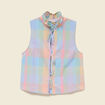Top sans manches col montant en coton multicolore femme