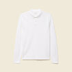 Polo cintr&eacute; manches longues en coton blanc homme