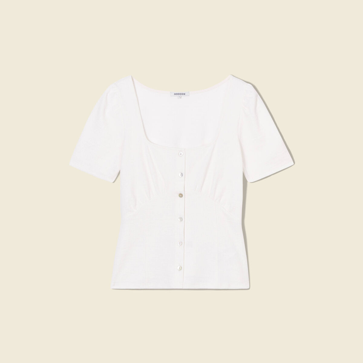 T-shirt manches courtes ecru femme