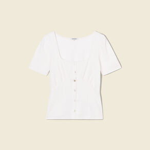 T-shirt manches courtes ecru femme