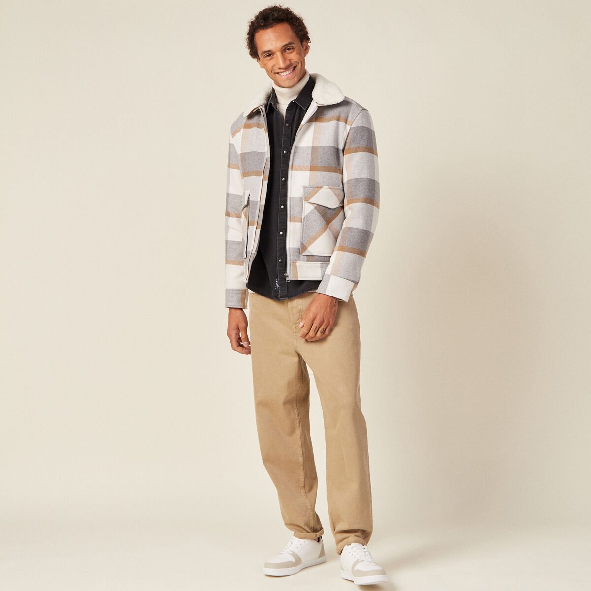 Blouson éco-responsable ecru homme