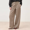 Pantalon barrel bas resserr&eacute; &agrave; carreaux ficelle femme