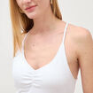 D&eacute;bardeur d&eacute;collet&eacute; &agrave; bretelles blanc femme