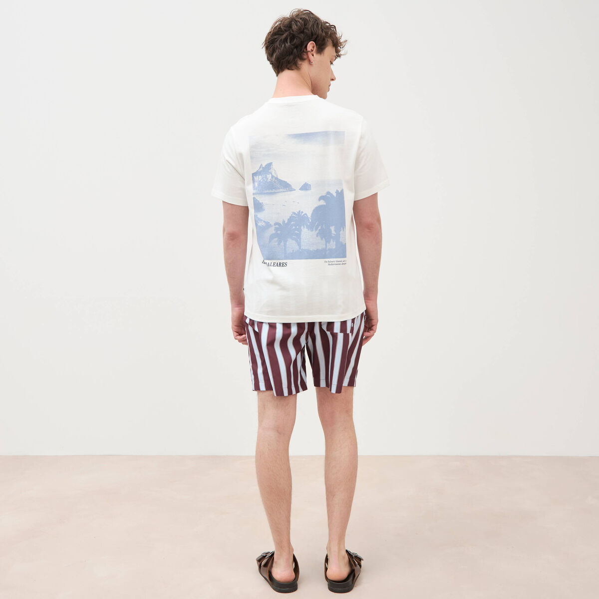 T-shirt en coton ecru homme