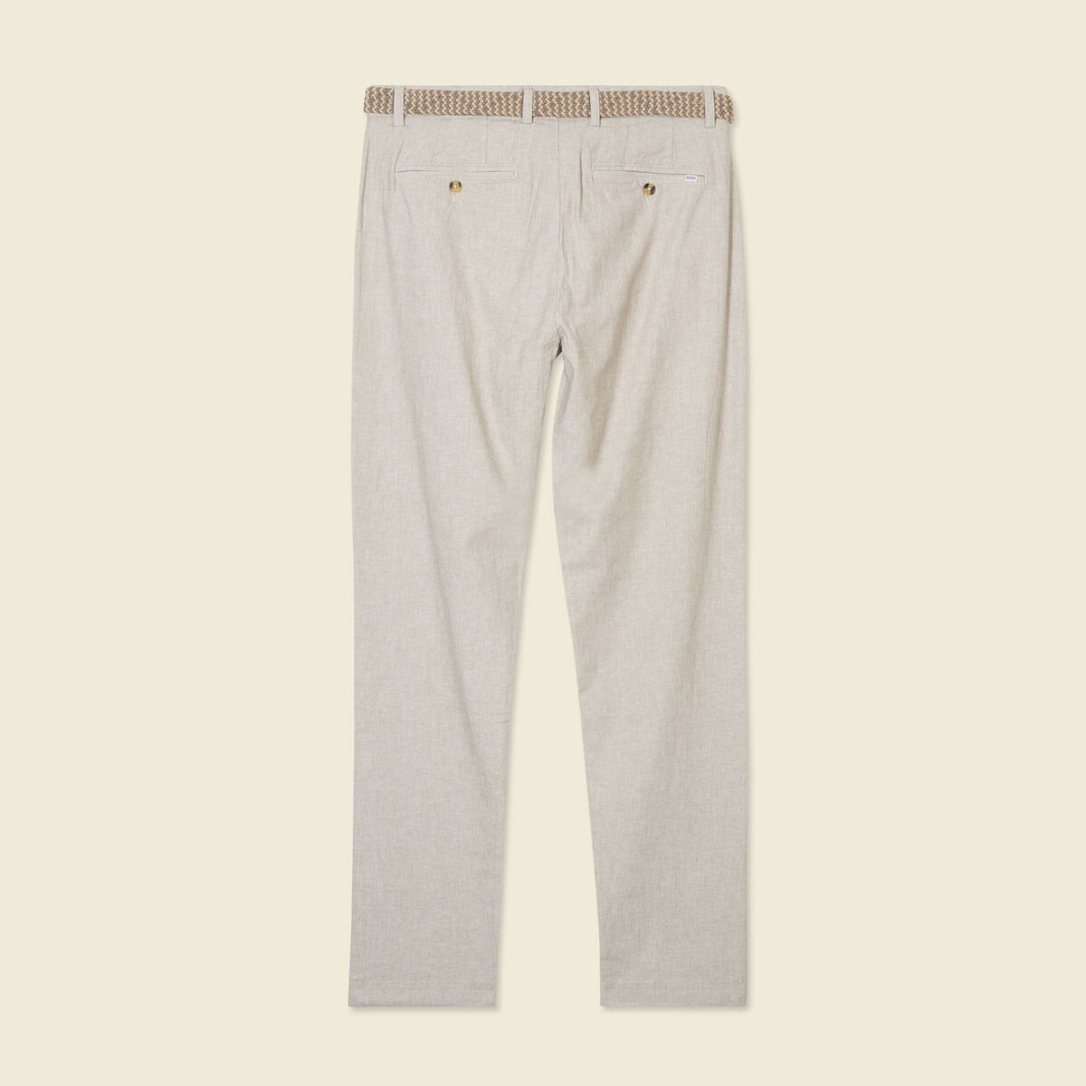 Pantalon chino longueur 32 avec ceinture gris homme