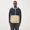 Sweat droit sherpa &agrave; capuche bleu marine homme