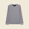 T-shirt en coton manches longues bleu fonc&eacute; homme