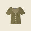 T-shirt manches courtes vert kaki femme